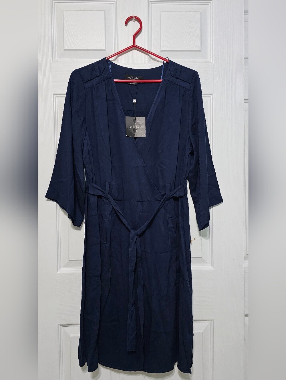 Michel Studio Faux Wrap Dress with Belt